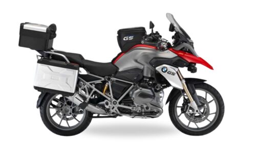 BMW R1200GS 2013 motorcycle with panniers, perfect for adventure riding in Queenstown, New Zealand